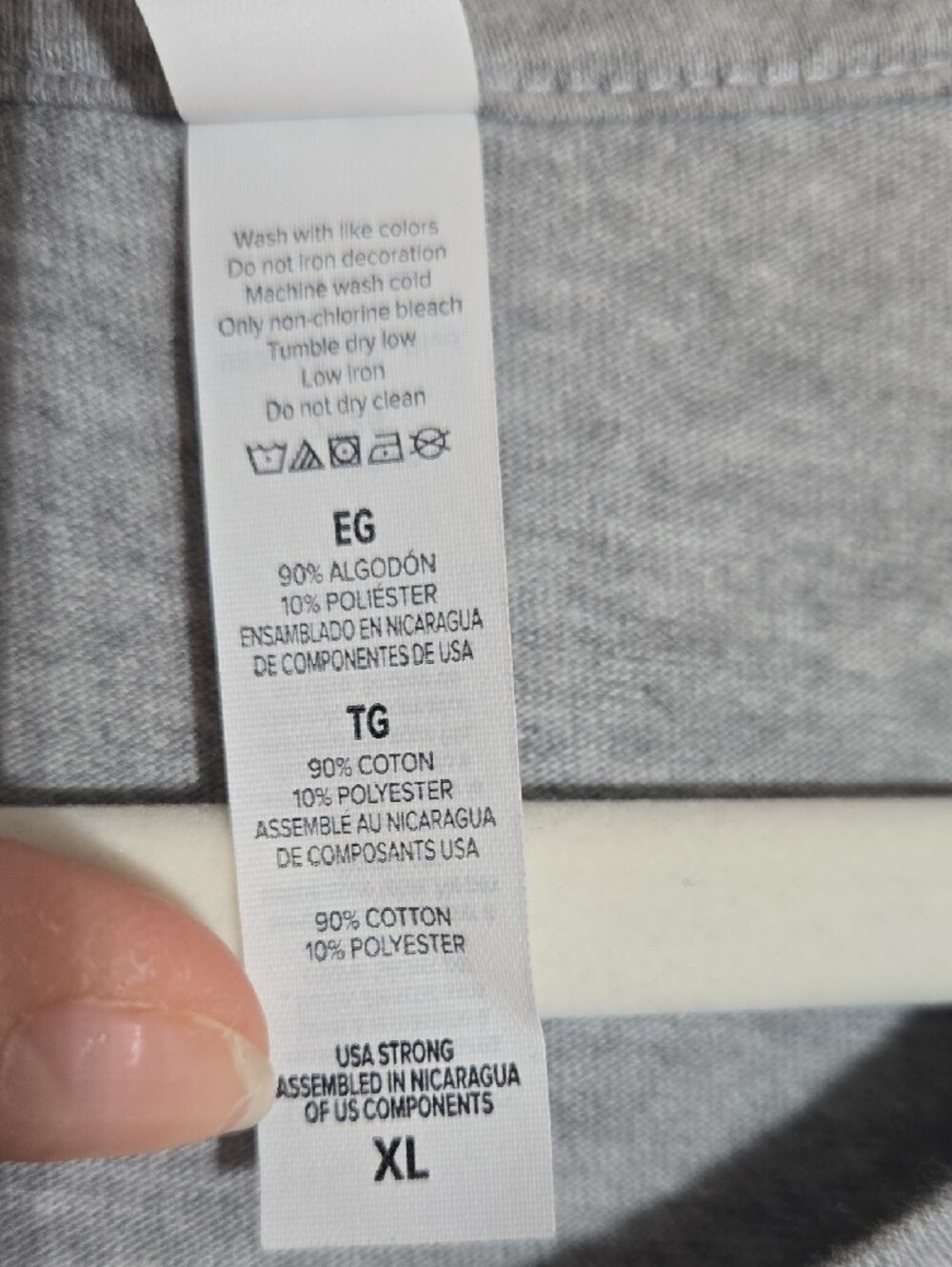Bella Canvas Gray USA Sequin Patch Tee Size XL P2P 23-26" - Picture 4 of 5